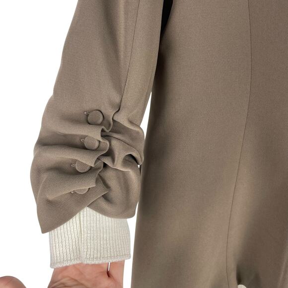 Cinq a Sept Khloe Knitted Sweater Blazer Jacket Hooded Brown Size 4 - Picture 8 of 13